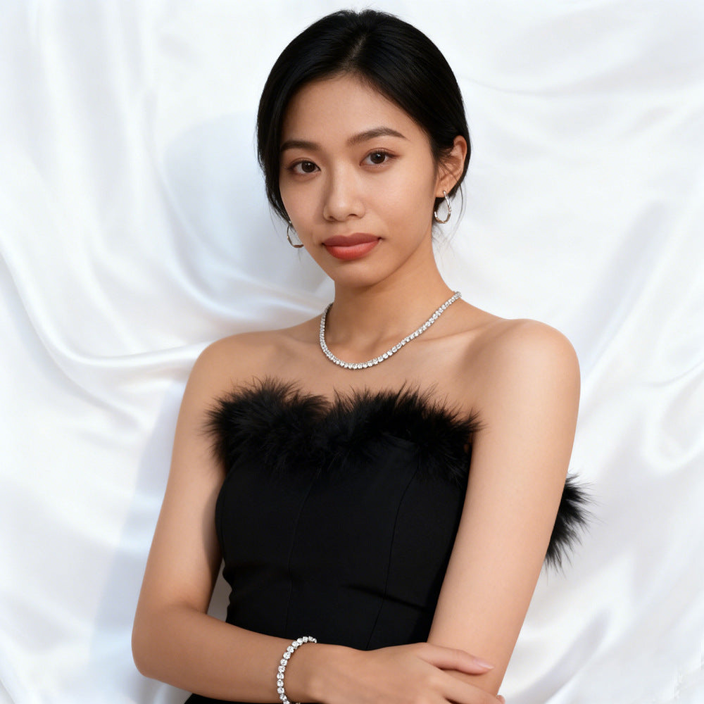 Stainless Steel 316 Tennis Chain Inlaid With Zircon