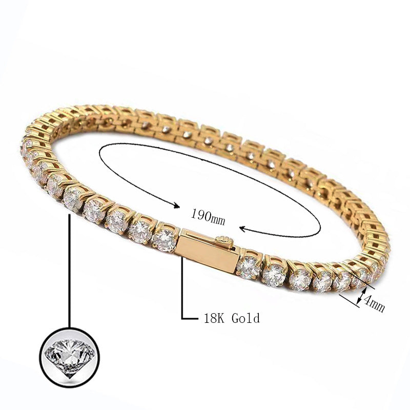 Stainless Steel 316 Tennis Chain Inlaid With Zircon