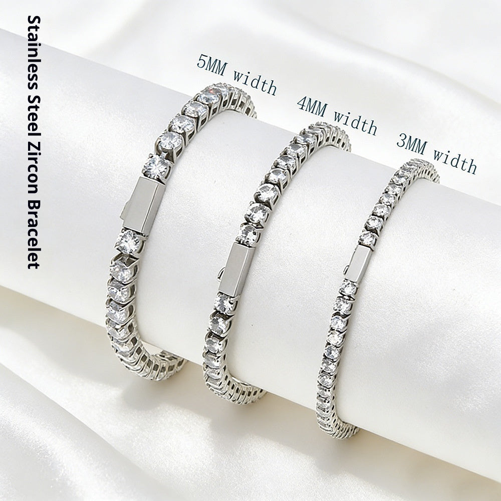 Stainless Steel 316 Tennis Chain Inlaid With Zircon